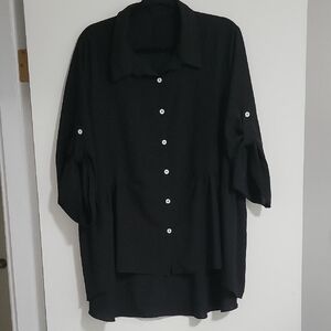 Black Button-Up Blouse